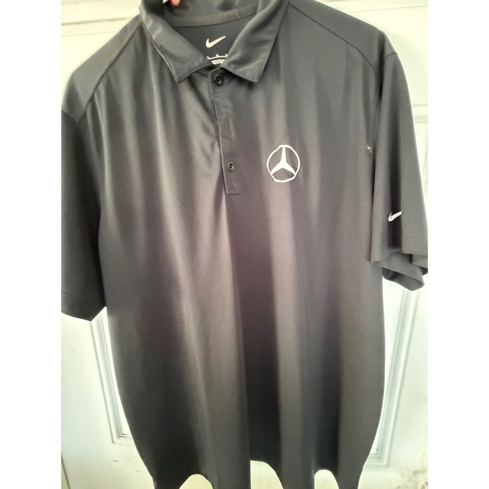 Nike Golf Mercedes-Benz Polo Shirt Mens XL Black Short Sleeve Performance Top